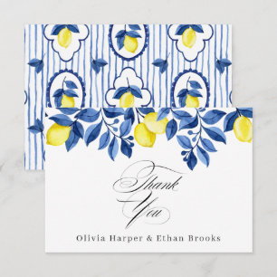 Zitronen-Brunch-Hochzeit Dankeskarte