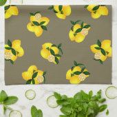 Zitronen Chic Olive Geschirrtuch (Gefaltet)