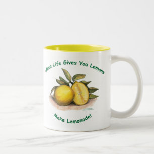 Zitronen der Leben-Tasse Zweifarbige Tasse