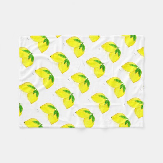 Zitronen drucken Gelbe Früchte Fleecedecke (Vorderseite (Horizontal))