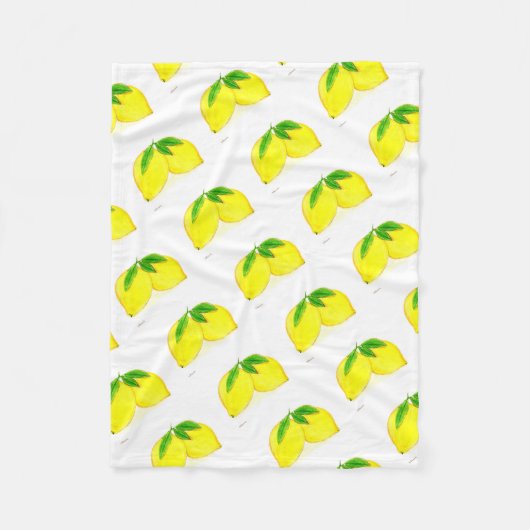Zitronen drucken Gelbe Früchte Fleecedecke (Vorderseite)