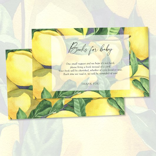 Zitronen - elegante Babybuchanfrage Einschließungs Begleitkarte