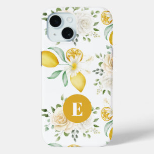 Zitronen Eukalyptus Sanfte Röte Rosen Monogramm Case-Mate iPhone Hülle
