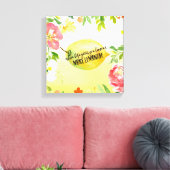 Zitronen floral ombre Aquarellfarben inspirierende Leinwanddruck (Insitu (Wohnzimmer))