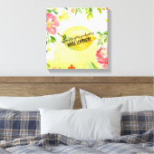 Zitronen floral ombre Aquarellfarben inspirierende Leinwanddruck (Insitu (Schlafzimmer))
