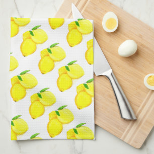 Zitronen Frucht Aquarell Küche Zitrus tropisch  Geschirrtuch