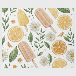 Zitronen-Gänseblümchen-Geschenkpapier-Rolle – Zitr Geschenkpapier