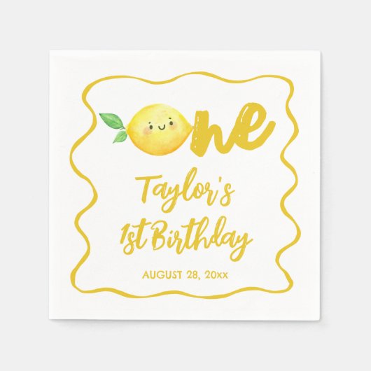 Zitronen Geburtstag Serviette (Vorderseite)