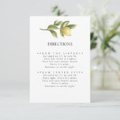 Zitronen | Gelb | Chic WEDDING Directions Begleitkarte (Stehend Vorderseite)