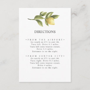 Zitronen   Gelb   Chic WEDDING Directions Begleitkarte
