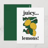 Zitronen-Gelb-Frucht Postkarte (Vorne/Hinten)