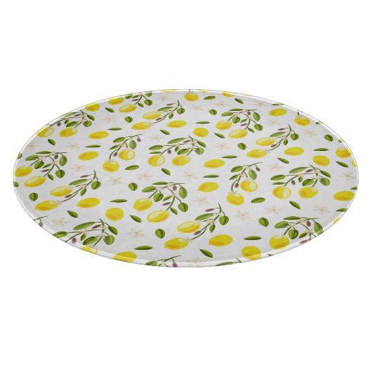 Zitronen, Gelb und Grün Schneidebrett (Ecke)