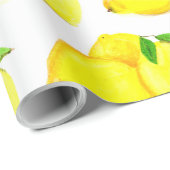 Zitronen Gelbes Fruchtmuster Wasserfarbenzitrus Geschenkpapier (Rolleneckpunkt)