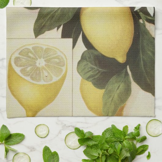 Zitronen-Geschirrtuch Handtuch (Gefaltet)