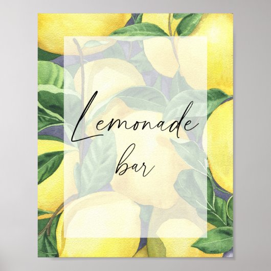 Zitronen - Getränke - Limonadenbar Poster (Vorne)