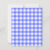 Zitronen Gingham blau Einladung zur Brautparty (Rückseite)