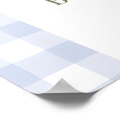 Zitronen Gingham blaues Schleifen Junge Willkommen Poster (Ecke)