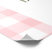 Zitronen Gingham rosa Schleife Mädchen Willkommen Poster (Ecke)