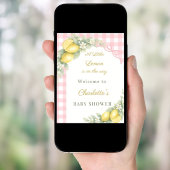 Zitronen Gingham rosa Schleife Mädchen Willkommen Poster