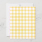 Zitronen Gingham Squeeze Hochzeitsdusche-Einladung (Rückseite)