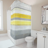 "Zitronen-" graue und gelbe abstrakte Kunst Duschvorhang (Beispiel)