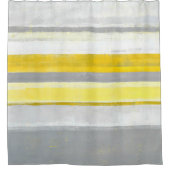 "Zitronen-" graue und gelbe abstrakte Kunst Duschvorhang (Vorderseite)