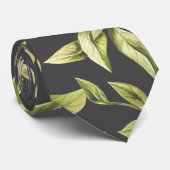 Zitronen | Graues botanisches Muster Krawatte (Gerollt)