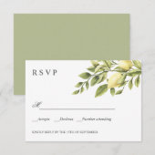 Zitronen | Grün | Chic WEDDING Classic UAWG RSVP Karte (Vorne/Hinten)