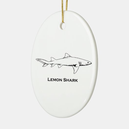 Zitronen-Haifisch-Illustration Keramikornament (Links)
