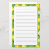Zitronen-Hintergrund-Muster Briefpapier (Vorne/Hinten)