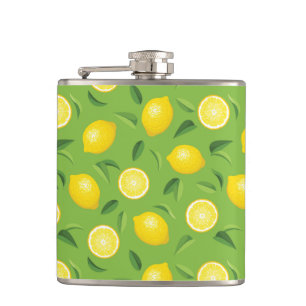 Zitronen-Hintergrund-Muster Flachmann