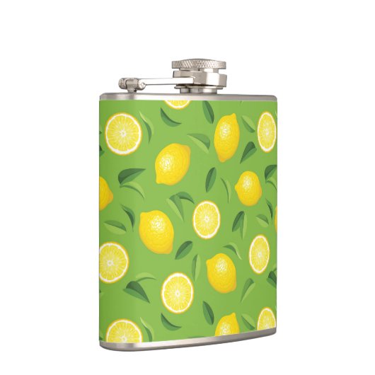 Zitronen-Hintergrund-Muster Flachmann (Rechts)