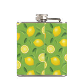 Zitronen-Hintergrund-Muster Flachmann (Rückseite)