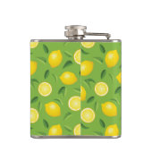 Zitronen-Hintergrund-Muster Flachmann (Rückseite)