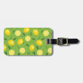 Zitronen-Hintergrund-Muster Gepäckanhänger (Vorderseite horizontal)