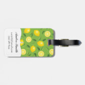 Zitronen-Hintergrund-Muster Gepäckanhänger (Rückseite horizontal)