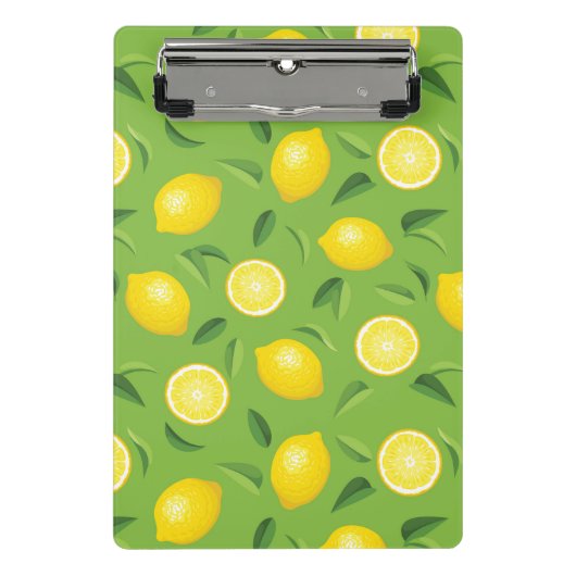 Zitronen-Hintergrund-Muster Mini Klemmbrett (Vorderseite)