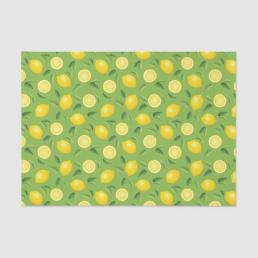 Zitronen-Hintergrund-Muster Seidenpapier (Vorderseite)