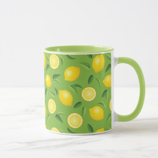 Zitronen-Hintergrund-Muster Tasse (Rechts)
