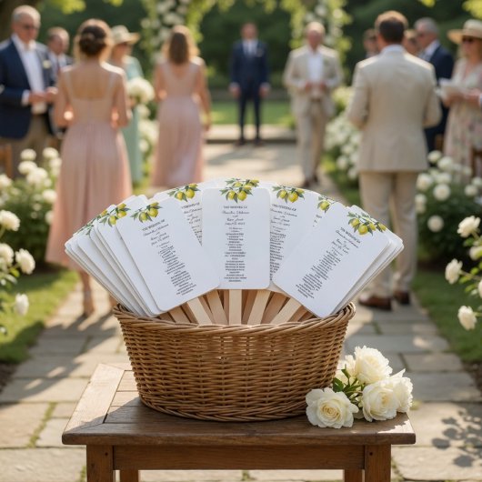 Zitronen Hochzeitsprogramm Fächer | Mediterrane Zi