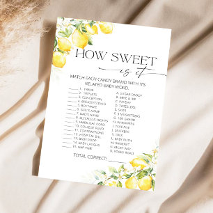 Zitronen-How Sweet Is It Baby Shower-Spiel