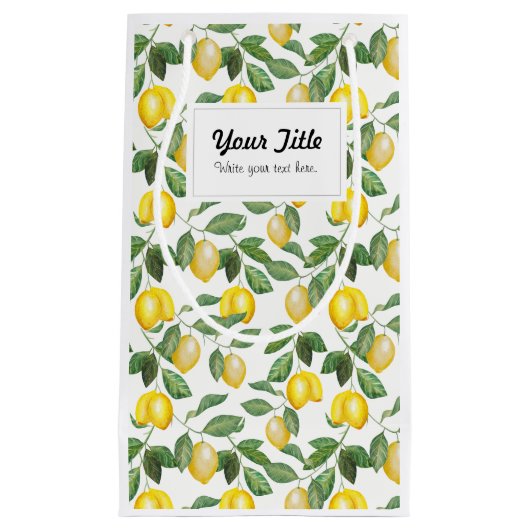 Zitronen, Illustration. Personalisierbar. Kleine Geschenktüte (Vorderseite)