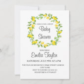 Zitronen in Aquarell für Babydusche Einladung (Vorderseite)