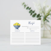 Zitronen in blau-weiß Schüssel Rezept Karte (Stehend Vorderseite)