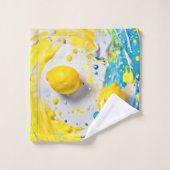 Zitronen in einem Splash Badhandtuch Set (Waschlappen)