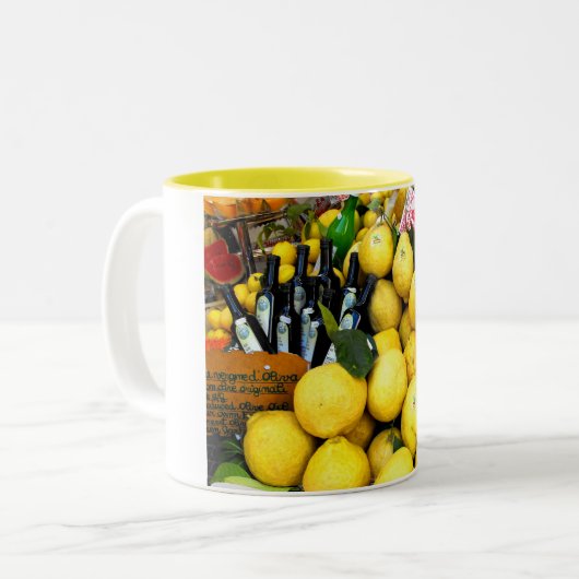 Zitronen in Limone am Gardasee Zweifarbige Tasse (Vorderseite Links)