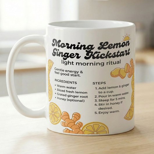 Zitronen-Ingwer-Tee-Rezept Morgen-Kickstart Kaffeetasse