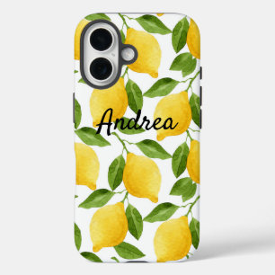 Zitronen iPhone-Hülle monogrammiert  iPhone 16 Hülle