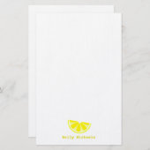 Zitronen-Keil-personalisiertes Briefpapier (Vorne/Hinten)