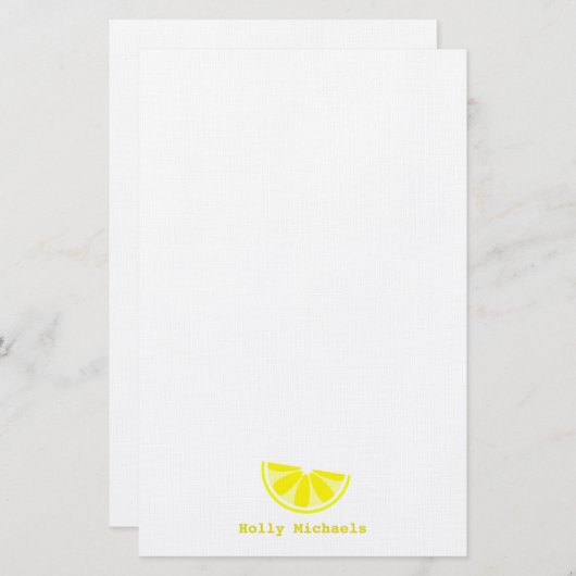 Zitronen-Keil-personalisiertes Briefpapier (Vorne/Hinten)